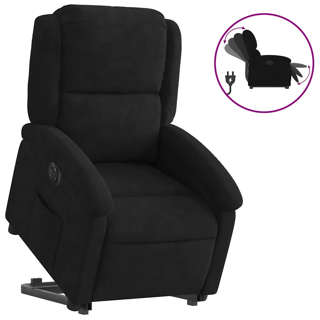 Fauteuil inclinable électrique noir velours