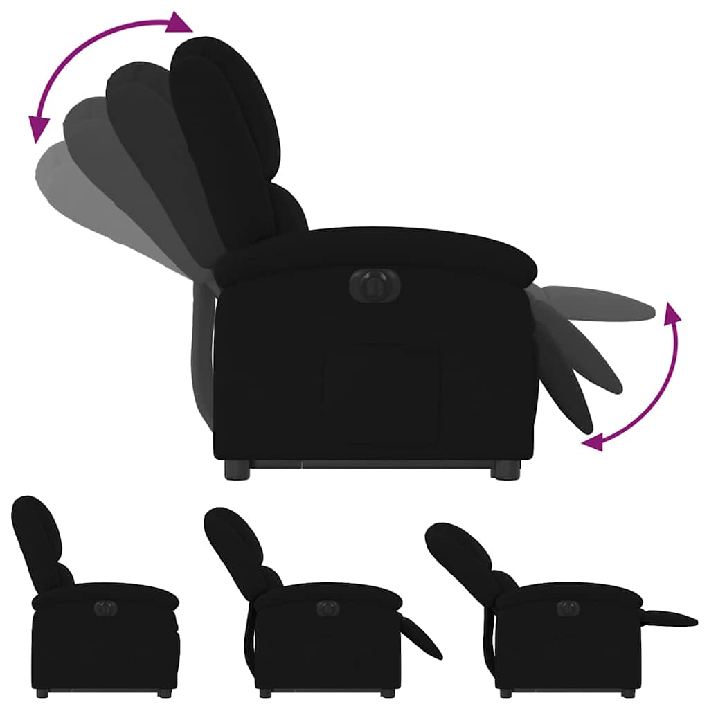 Fauteuil inclinable électrique noir velours