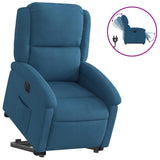 Fauteuil inclinable électrique bleu velours