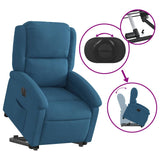 Fauteuil inclinable électrique bleu velours