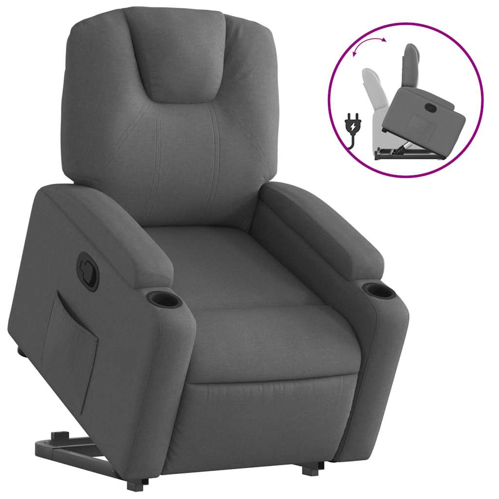 Fauteuil inclinable Gris foncé Tissu