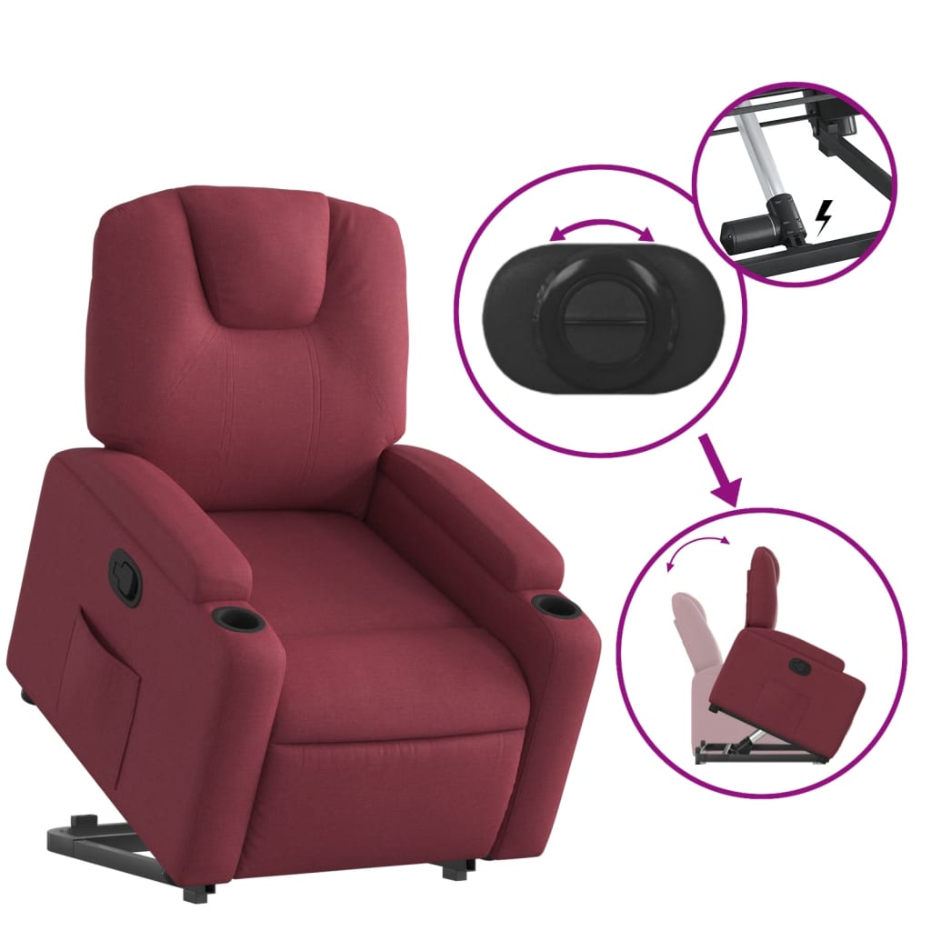 Fauteuil inclinable rouge bordeaux tissu