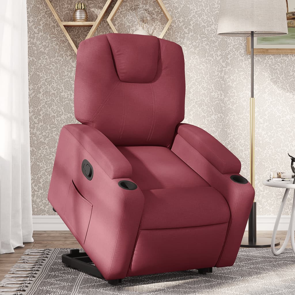 Fauteuil inclinable rouge bordeaux tissu