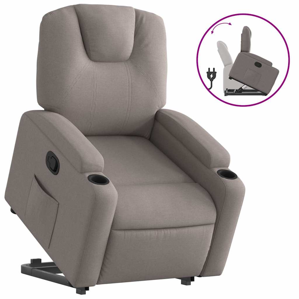 Fauteuil inclinable taupe tissu