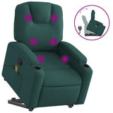 Fauteuil inclinable de massage Vert foncé Tissu