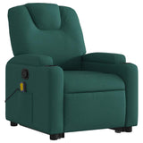 Fauteuil inclinable de massage Vert foncé Tissu