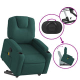 Fauteuil inclinable de massage Vert foncé Tissu