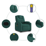 Fauteuil inclinable de massage Vert foncé Tissu