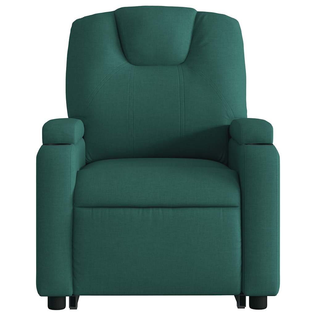 Fauteuil inclinable de massage Vert foncé Tissu