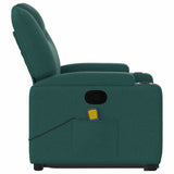 Fauteuil inclinable de massage Vert foncé Tissu