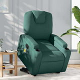 Fauteuil inclinable de massage Vert foncé Tissu