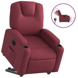 Fauteuil inclinable électrique rouge bordeaux tissu