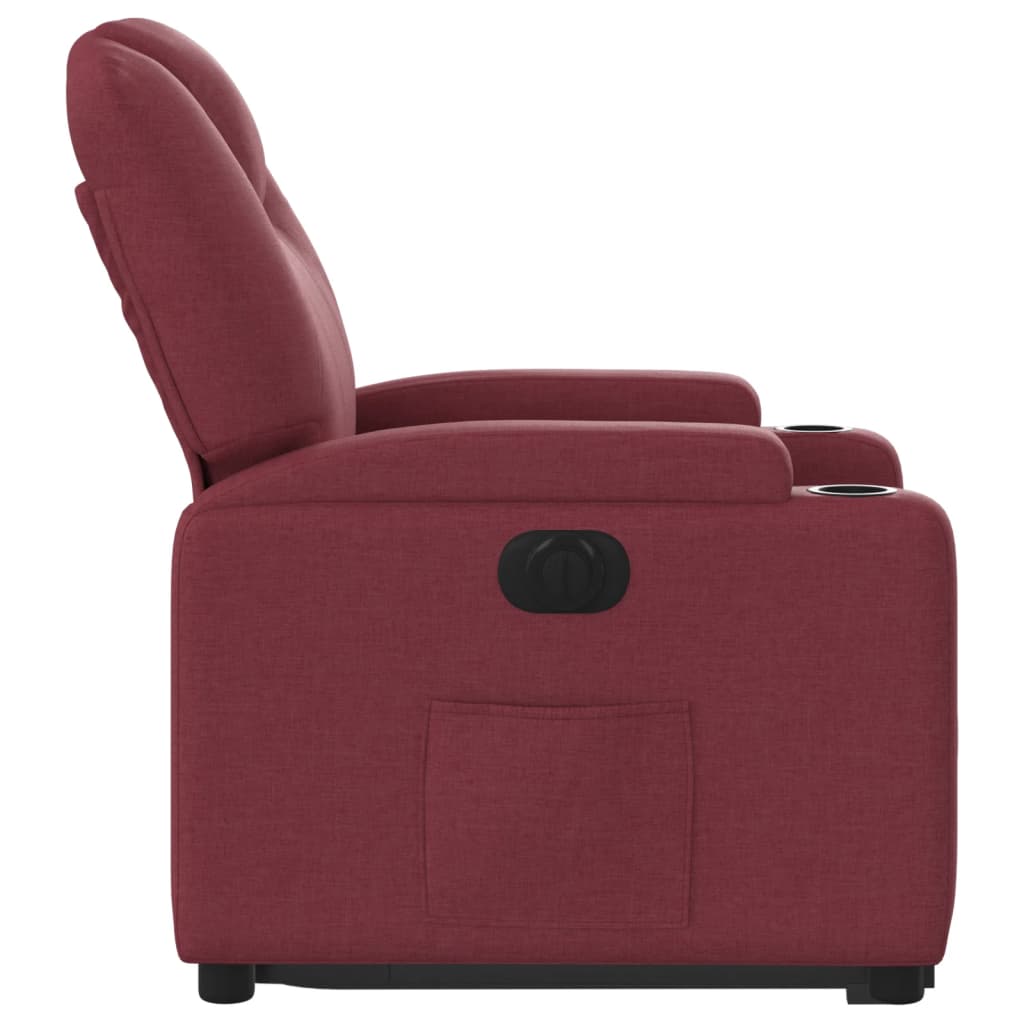 Fauteuil inclinable électrique rouge bordeaux tissu