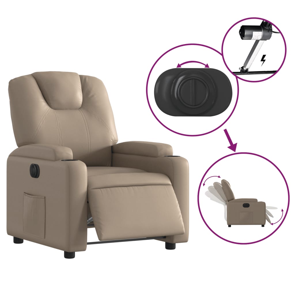 Fauteuil inclinable électrique Cappuccino Similicuir