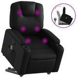 Fauteuil inclinable de massage Noir Similicuir