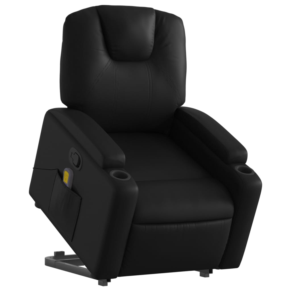 Fauteuil inclinable de massage Noir Similicuir