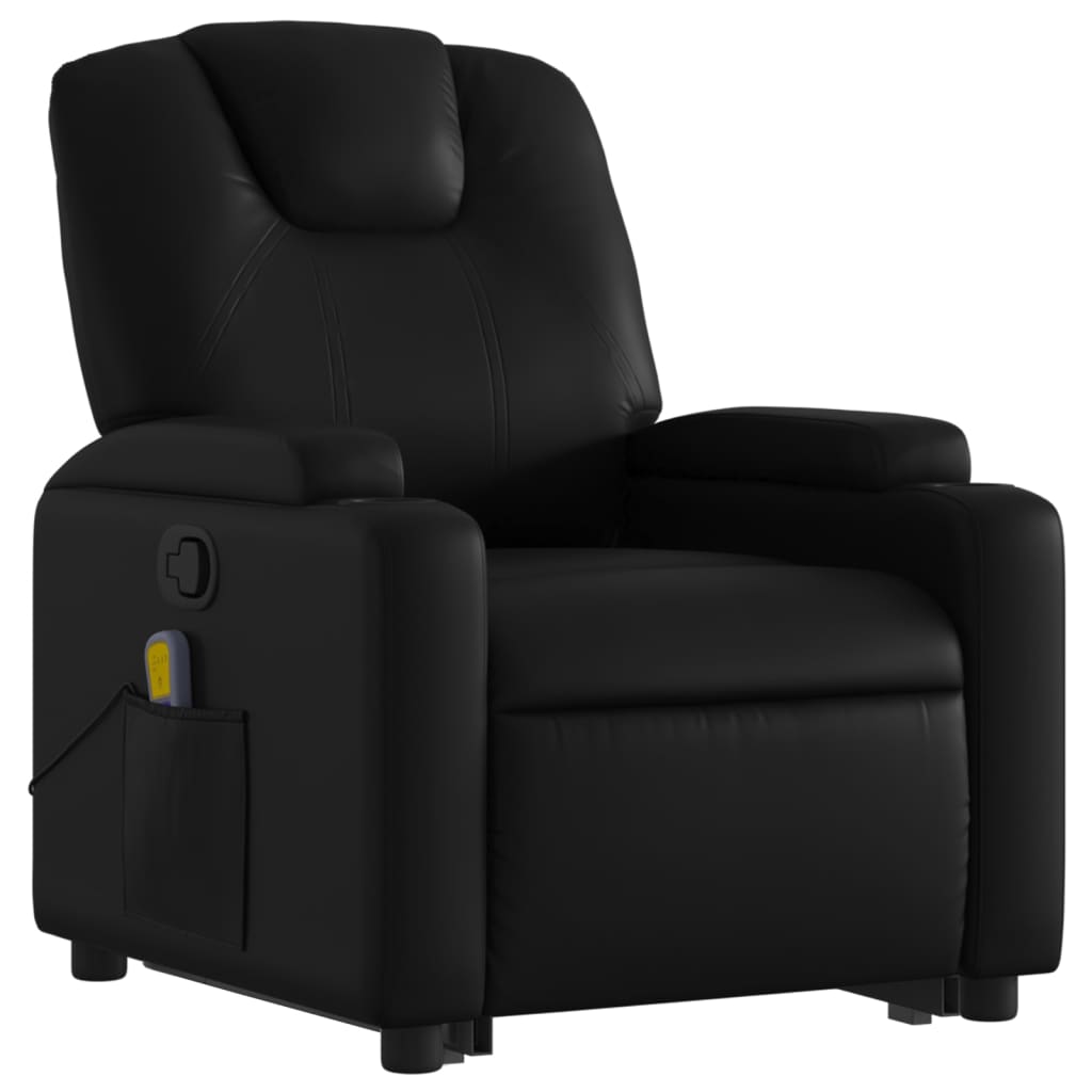 Fauteuil inclinable de massage Noir Similicuir