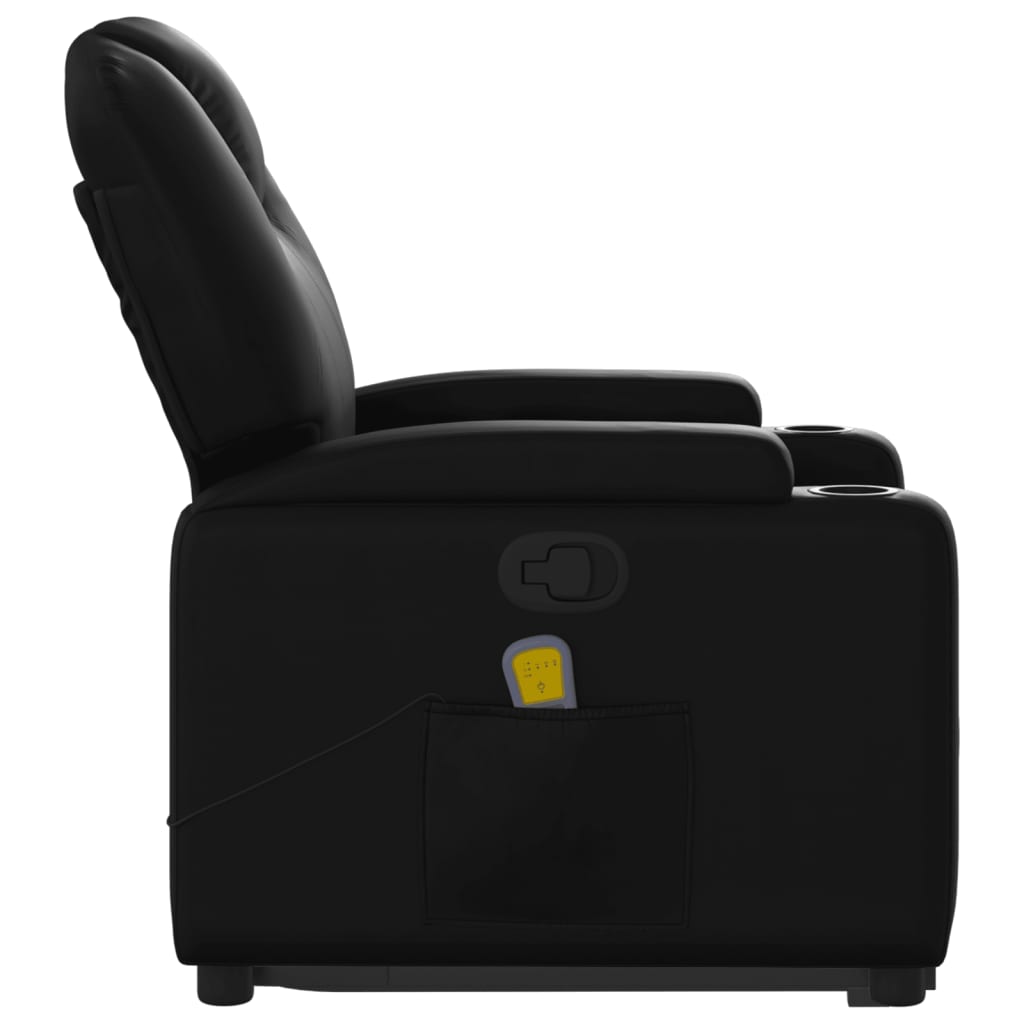 Fauteuil inclinable de massage Noir Similicuir