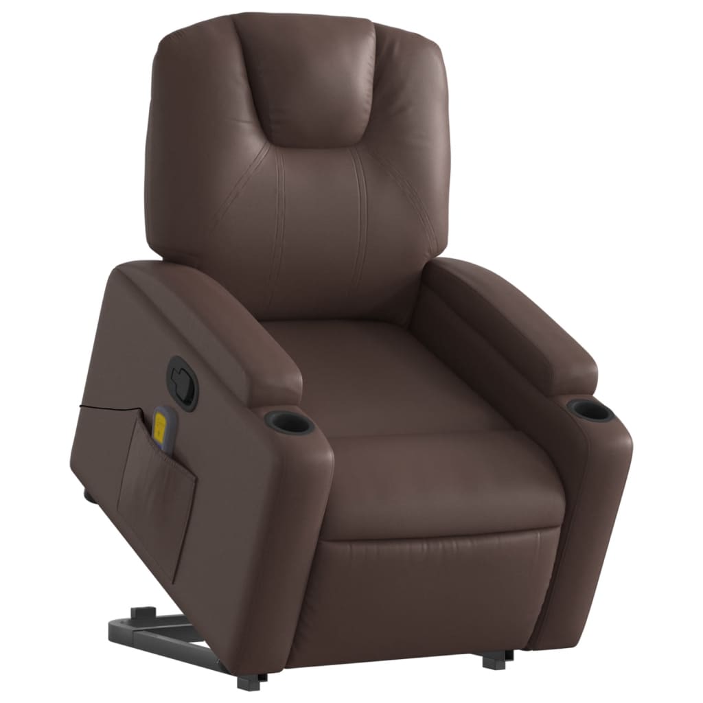 Fauteuil inclinable de massage Marron Similicuir