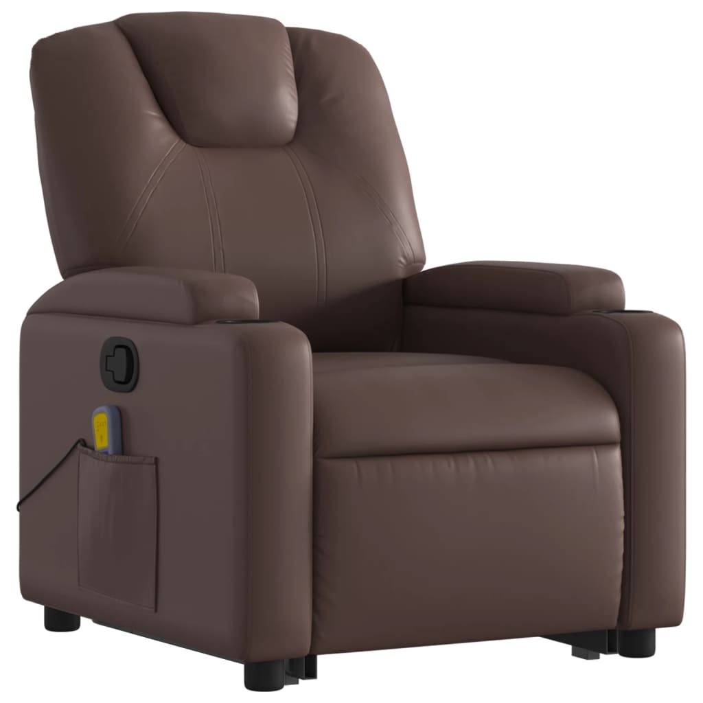 Fauteuil inclinable de massage Marron Similicuir