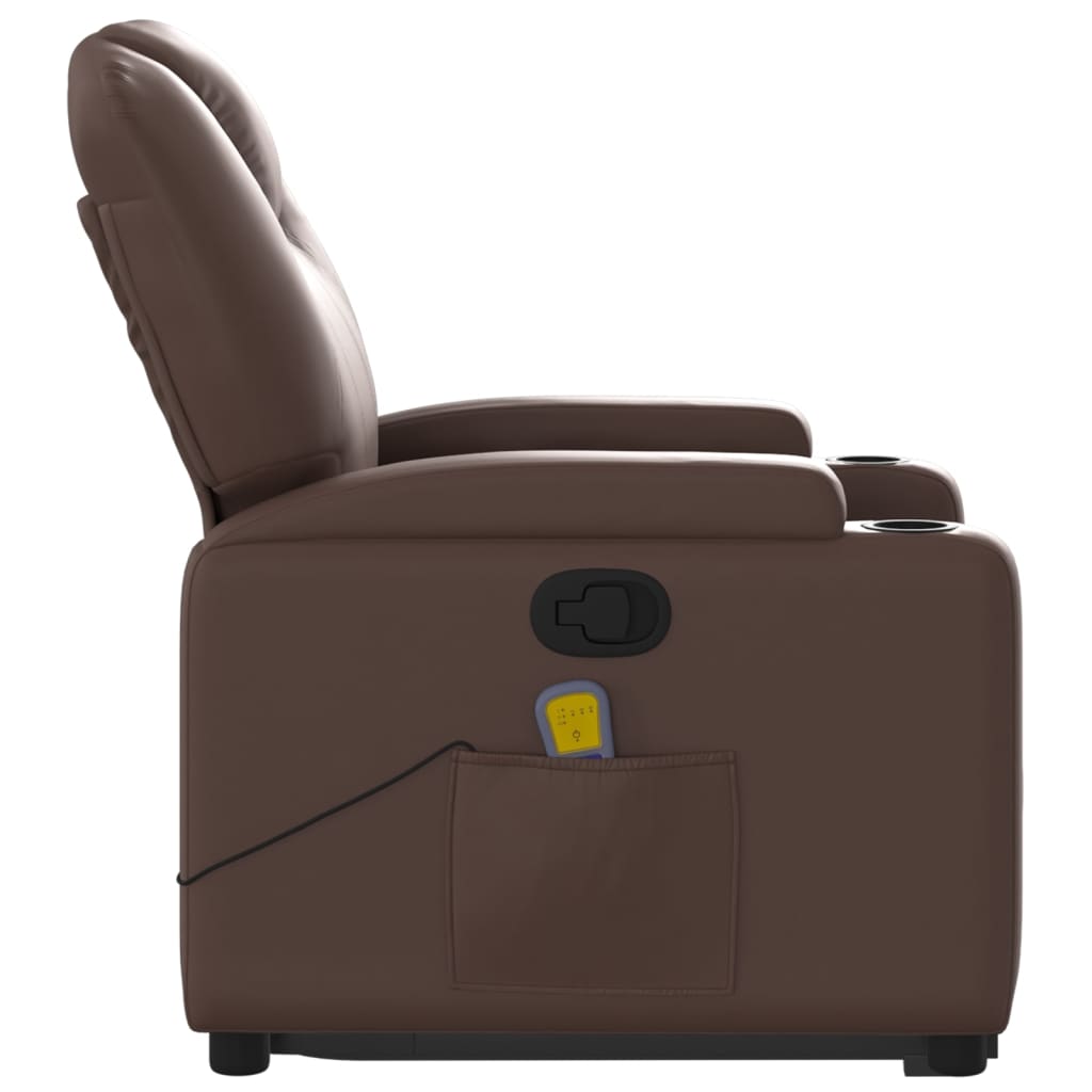 Fauteuil inclinable de massage Marron Similicuir