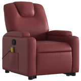 Fauteuil inclinable de massage Rouge bordeaux Similicuir