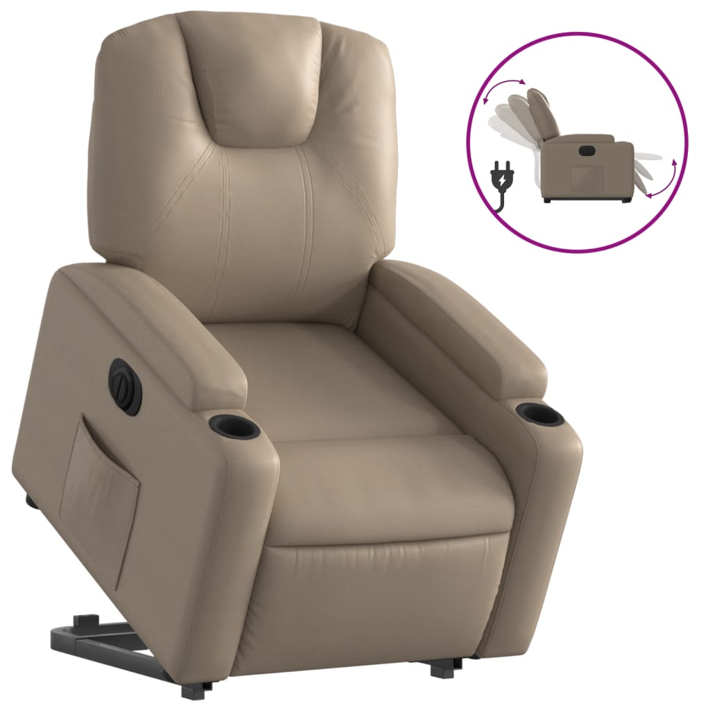 Fauteuil inclinable électrique cappuccino similicuir