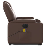 Fauteuil inclinable de massage électrique marron similicuir