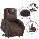 Fauteuil inclinable de massage électrique marron similicuir