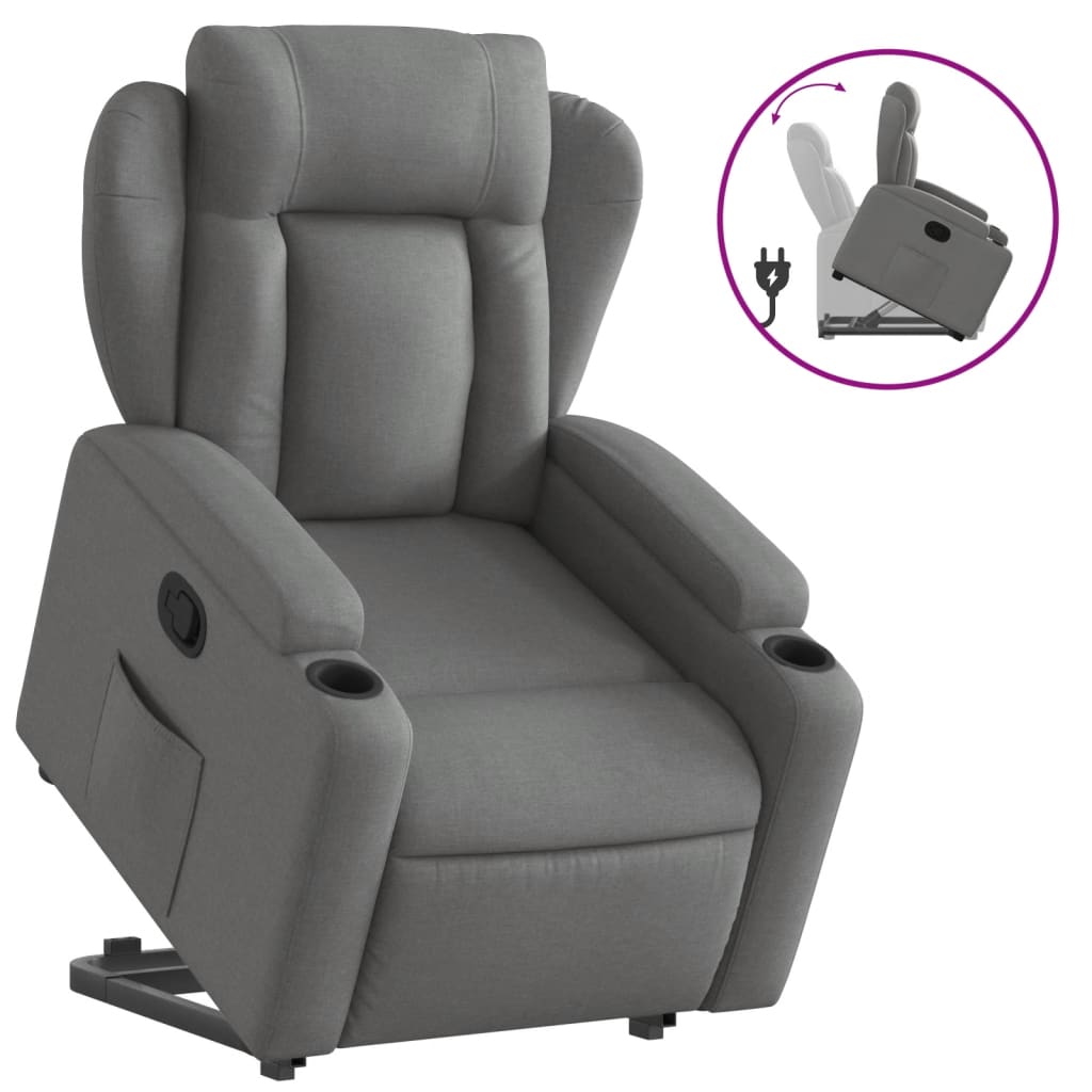 Fauteuil inclinable Gris foncé Tissu