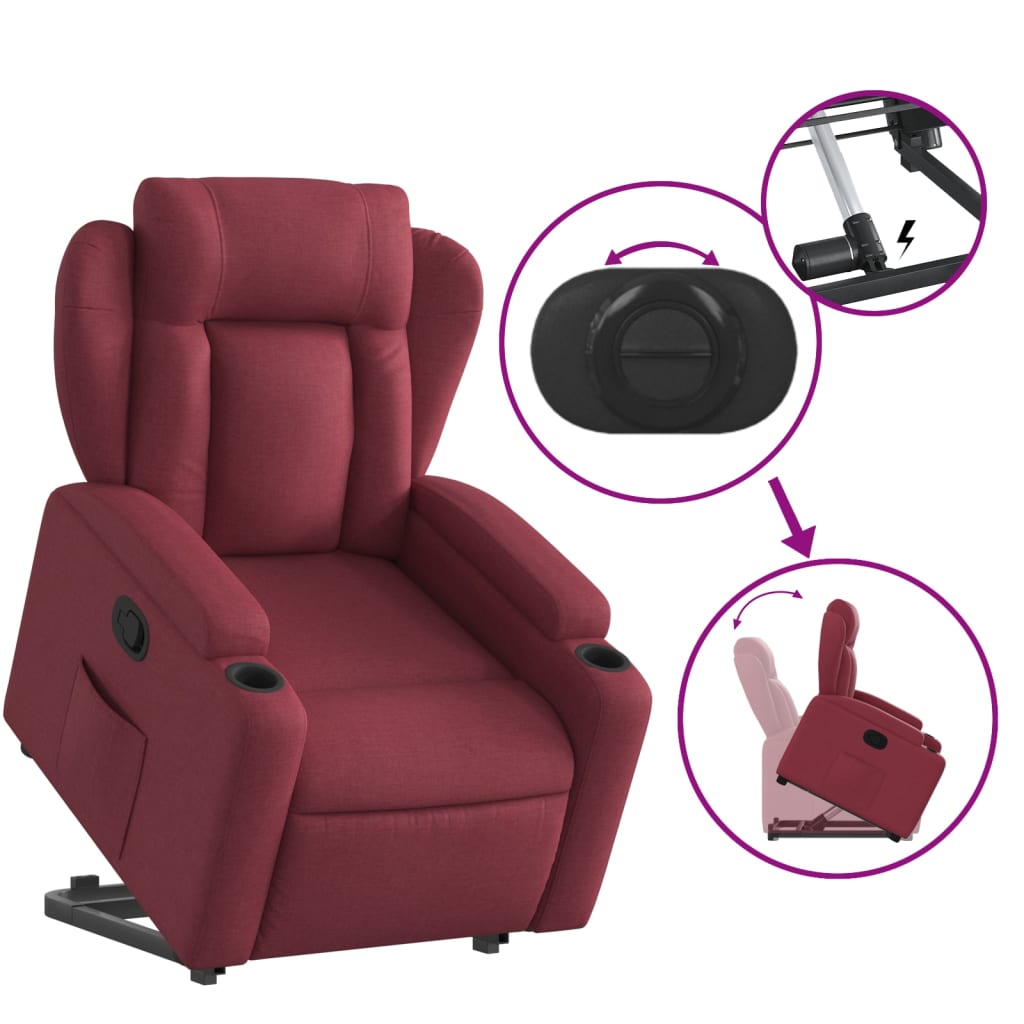 Fauteuil inclinable rouge bordeaux tissu