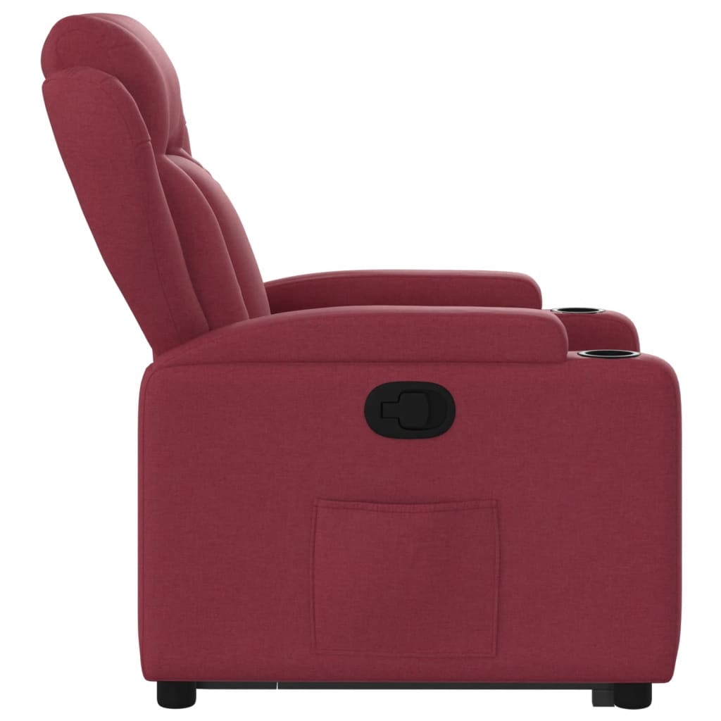 Fauteuil inclinable rouge bordeaux tissu