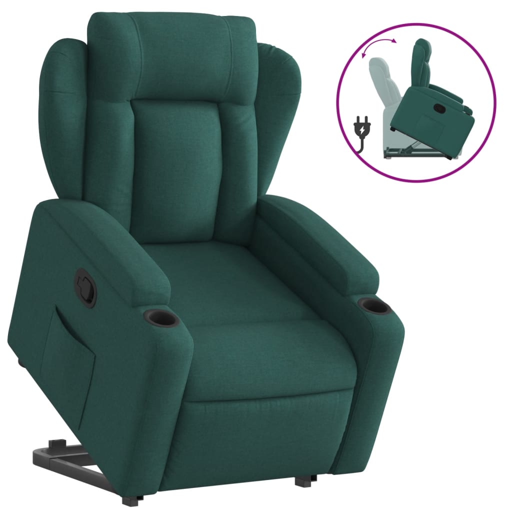 Fauteuil inclinable vert foncé tissu