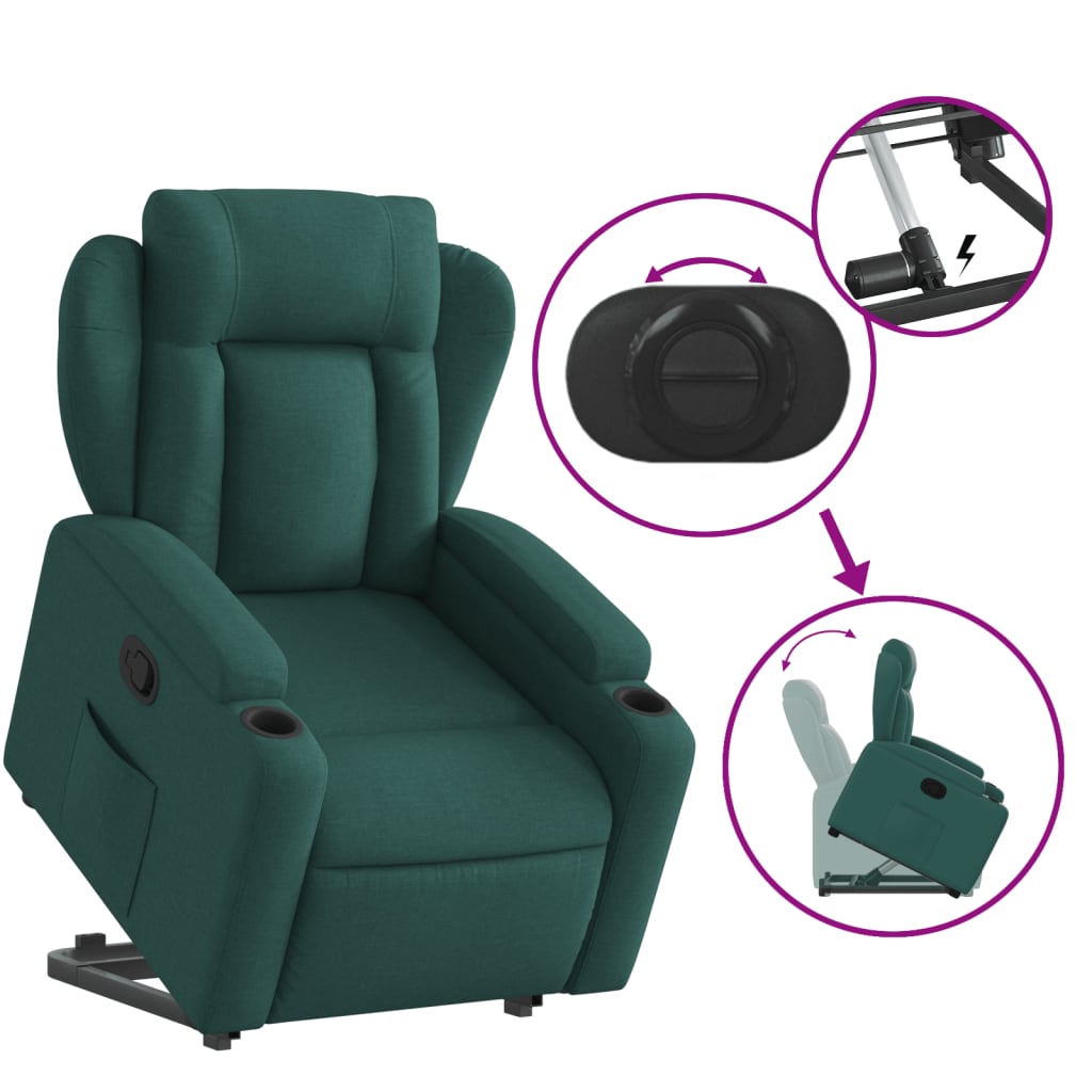 Fauteuil inclinable vert foncé tissu