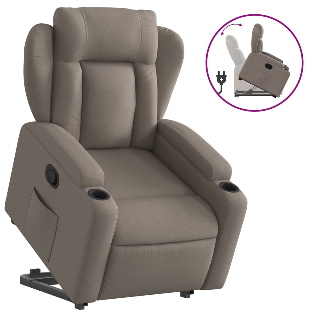 Fauteuil inclinable taupe tissu