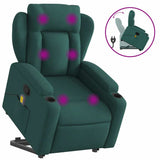 Fauteuil inclinable de massage Vert foncé Tissu