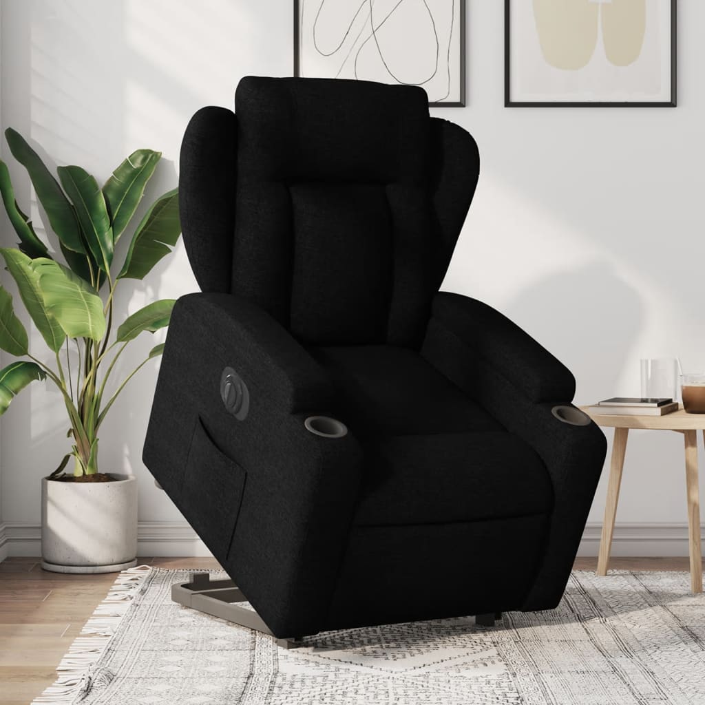 Fauteuil inclinable électrique noir tissu