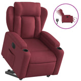 Fauteuil inclinable électrique rouge bordeaux tissu