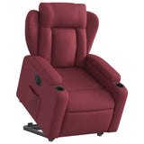 Fauteuil inclinable électrique rouge bordeaux tissu