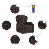 Fauteuil inclinable de massage électrique Marron foncé Tissu