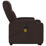 Fauteuil inclinable de massage électrique Marron foncé Tissu