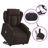 Fauteuil inclinable de massage électrique Marron foncé Tissu