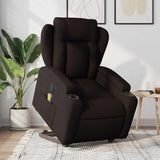 Fauteuil inclinable de massage électrique Marron foncé Tissu