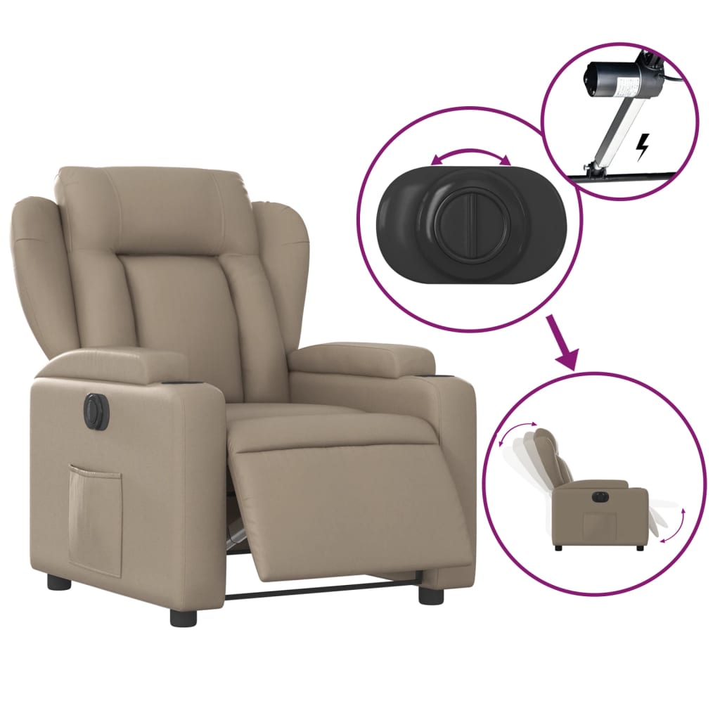 Fauteuil inclinable électrique Cappuccino Similicuir