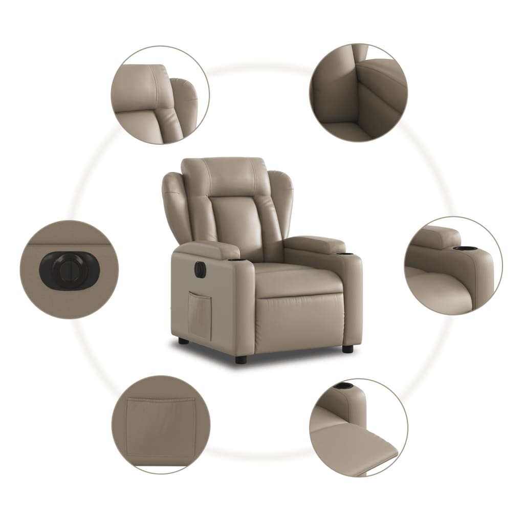 Fauteuil inclinable électrique Cappuccino Similicuir