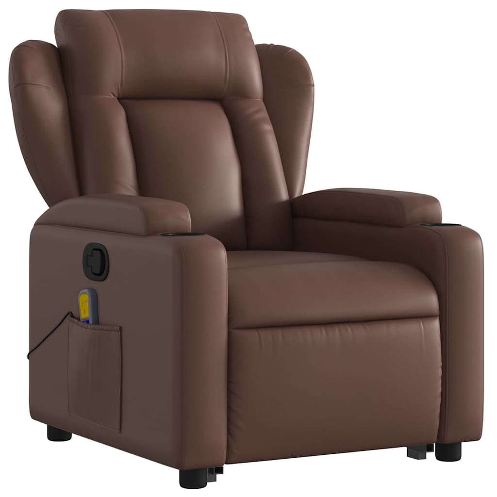 Fauteuil inclinable de massage Marron Similicuir