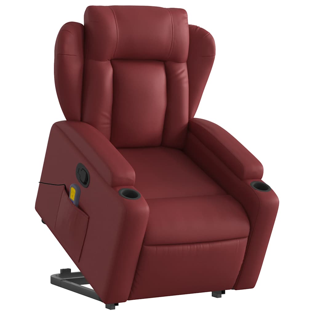 Fauteuil inclinable de massage Rouge bordeaux Similicuir