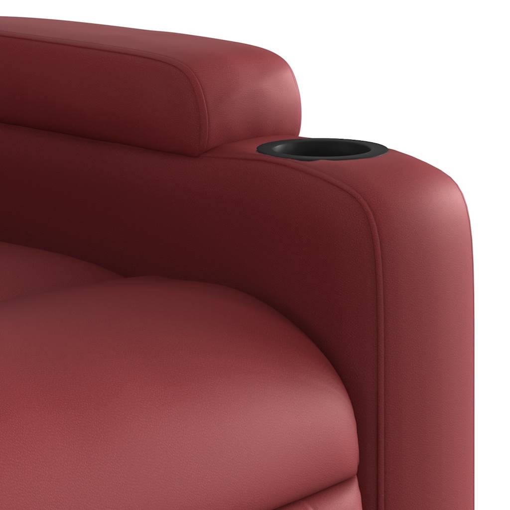 Fauteuil inclinable de massage Rouge bordeaux Similicuir