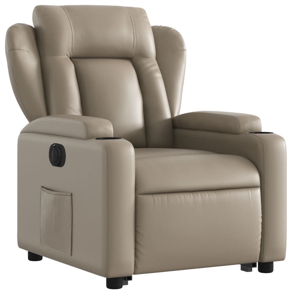 Fauteuil inclinable électrique cappuccino similicuir