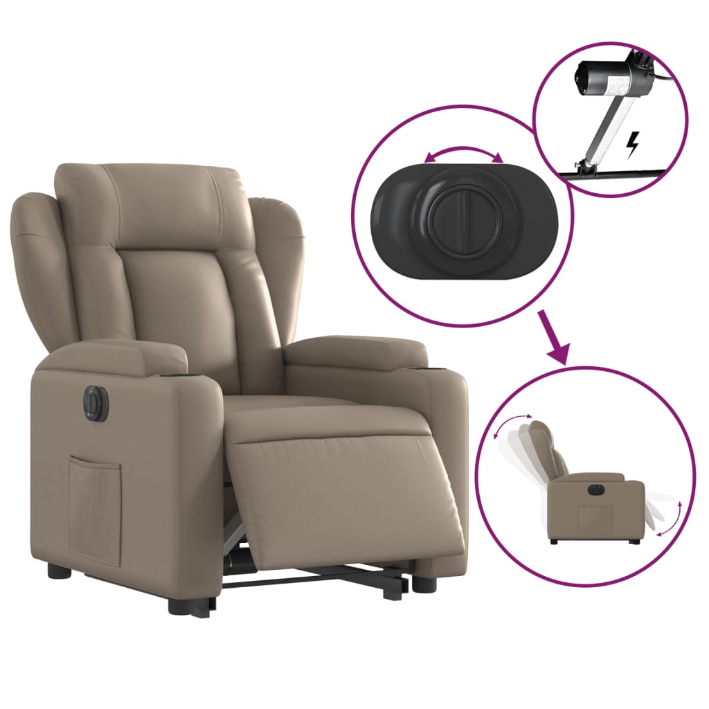 Fauteuil inclinable électrique cappuccino similicuir